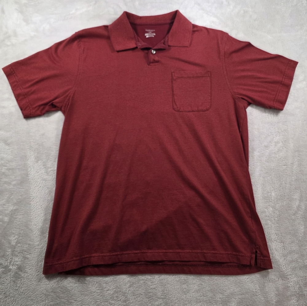Van Heusen Men’s Red Polo Shirt Size Large Short Sleeve Classic Fit